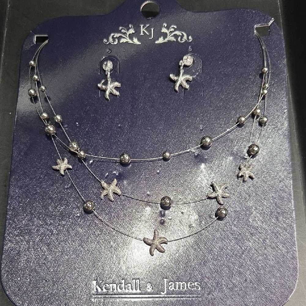 Kendall & James Silver Starfish Necklace Set